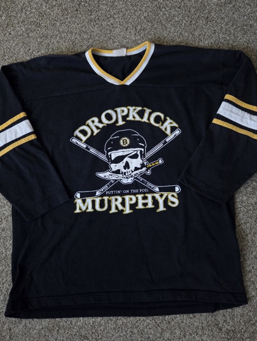 VTG Dropkick Murphys NO. 42 "PUTTIN' On The Foil Boston Bruins Hockey Tee Jersey